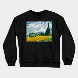 Wheat field with cypresses Crewneck Sweatshirt